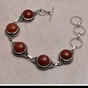 New carnelian sterling silver bracelet